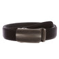 Men's 35mm Gunmetal Automatic Buckle Slide Ratchet Clamp Leather Dress Belt