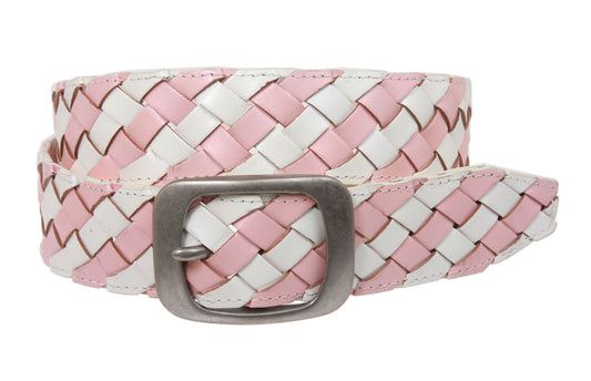 Ladies 1 1/2" Braided Leather Belt