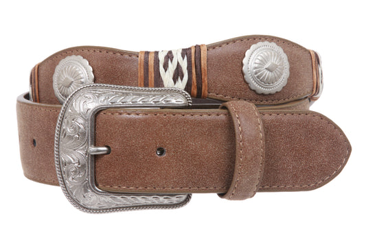 1 1/2'' Snap On Western Leather Casual Belt