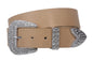 Western Rhinestone Buckle Plain Leather Belt