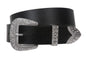 Western Rhinestone Buckle Plain Leather Belt