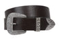 Western Rhinestone Buckle Plain Leather Belt