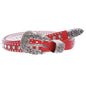 Women's 3/4" Skinny Rhinestone Studded Leather Belt