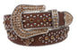 Snap On Western Cowgirl Alligator Rhinestone Fleur De Lis Studded Leather Belt