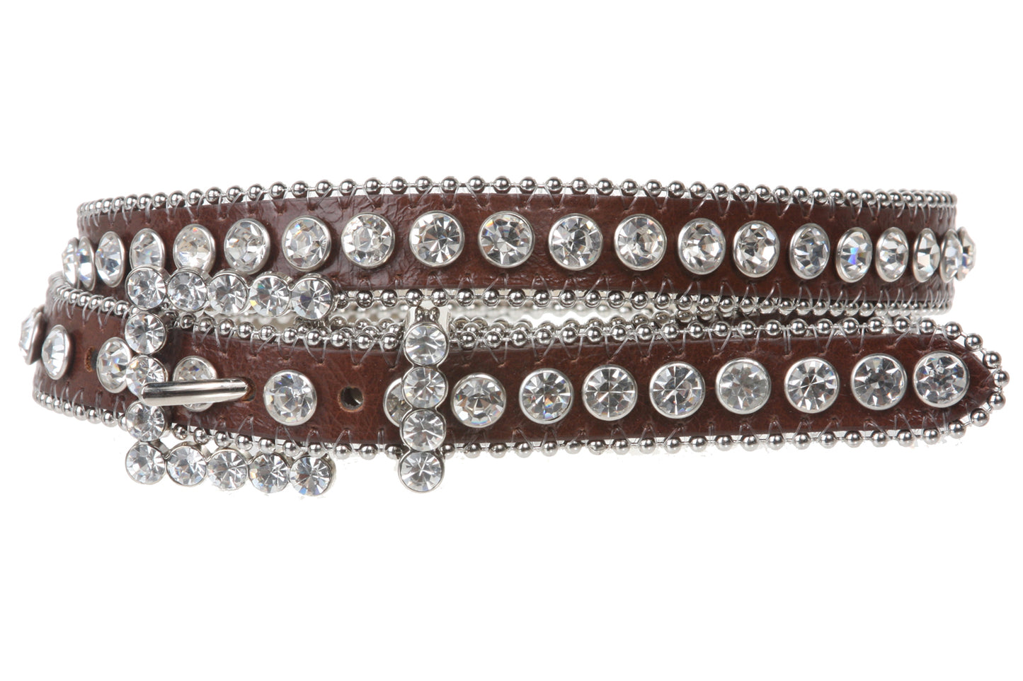 3/4" (19 mm) Skinny Rhinestone Leather Belt