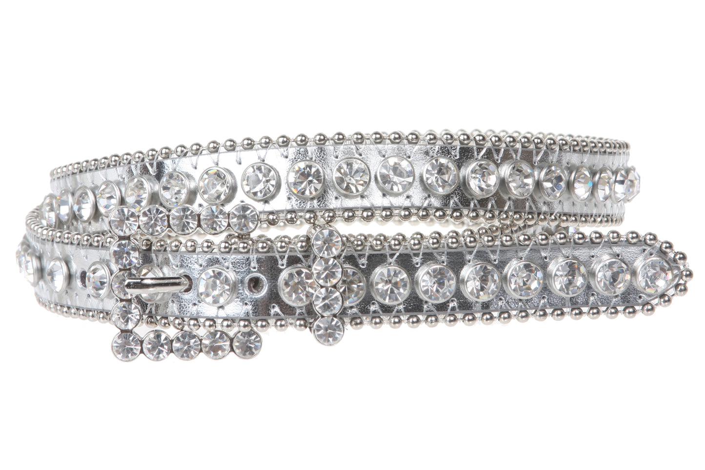 3/4" (19 mm) Skinny Rhinestone Leather Belt