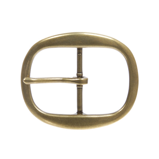 1 1/2 Inch Nickel Free Center Bar Single Prong Oval Belt Buckle