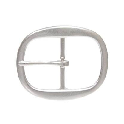 1 1/2 Inch Nickel Free Center Bar Single Prong Oval Belt Buckle