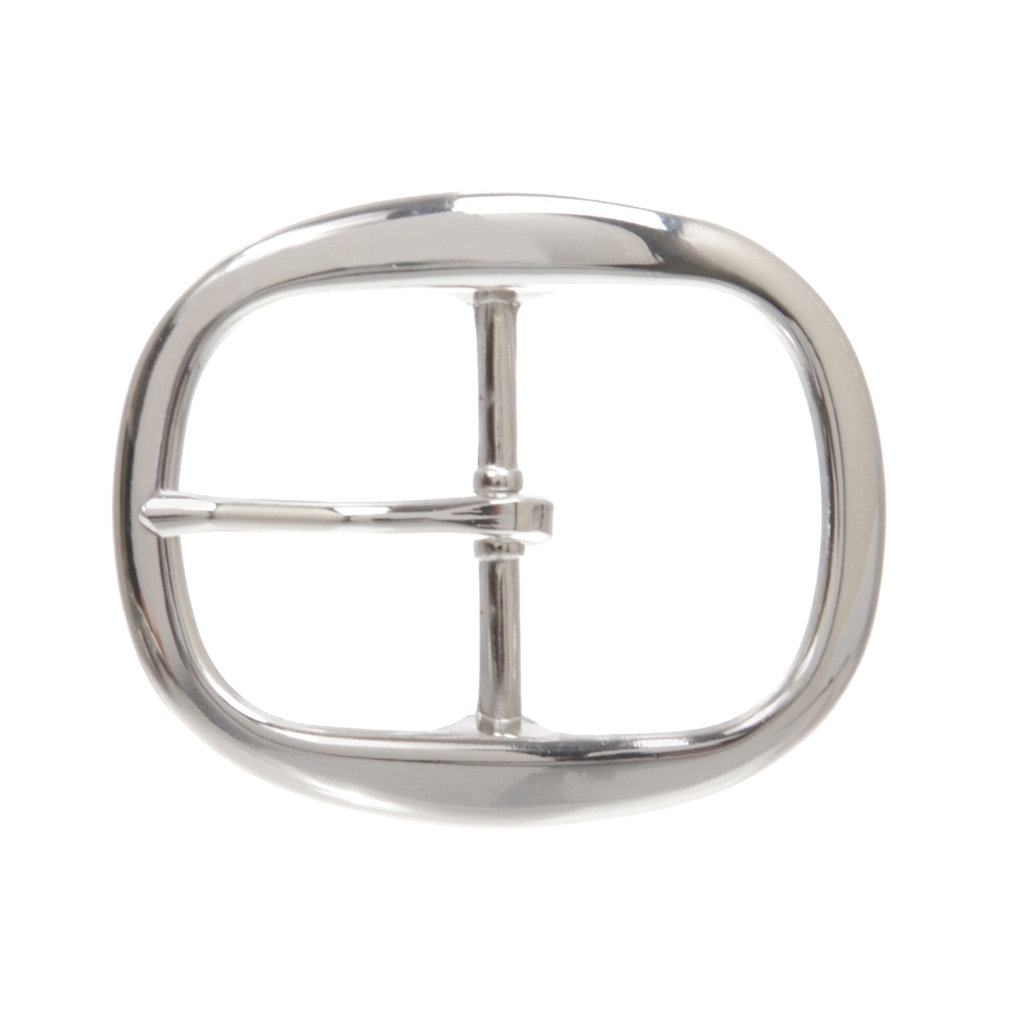 1 1/2 Inch Nickel Free Center Bar Single Prong Oval Belt Buckle