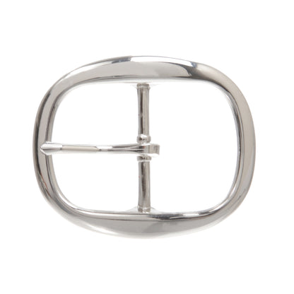 1 1/2 Inch Nickel Free Center Bar Single Prong Oval Belt Buckle