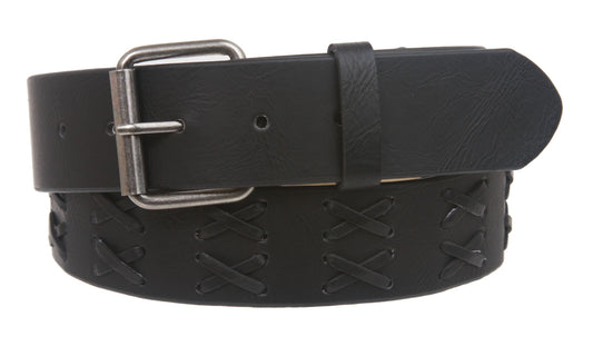 1 1/2" Snap on Cross Strap Leather Belt