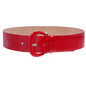 Women's Wide High Waist Horseshoe Buckle Wide Patent Leather Belt