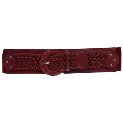 Women's 3" Wide High Waist Braided Fashion Stretch Belt