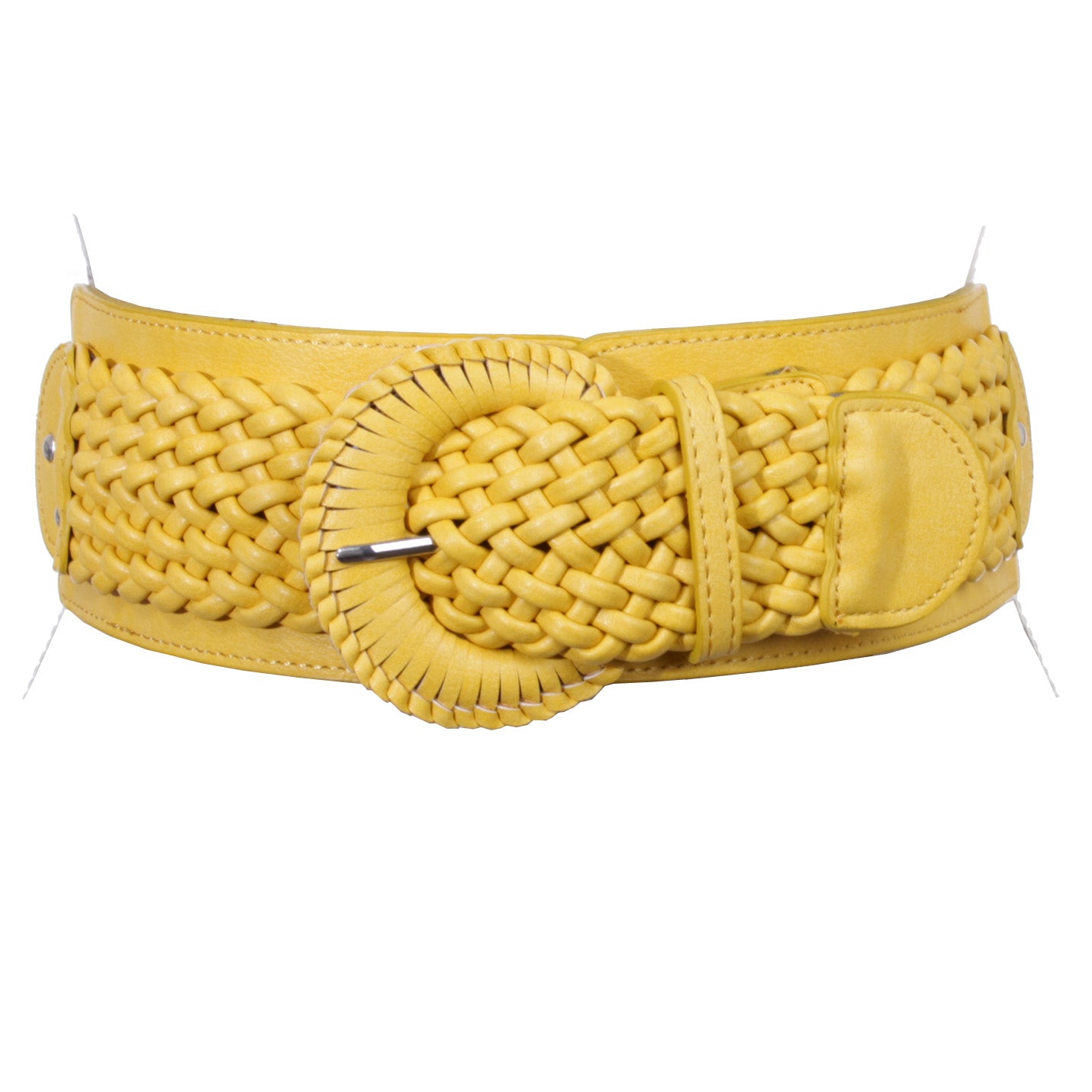 Women's 3" Wide High Waist Braided Fashion Stretch Belt