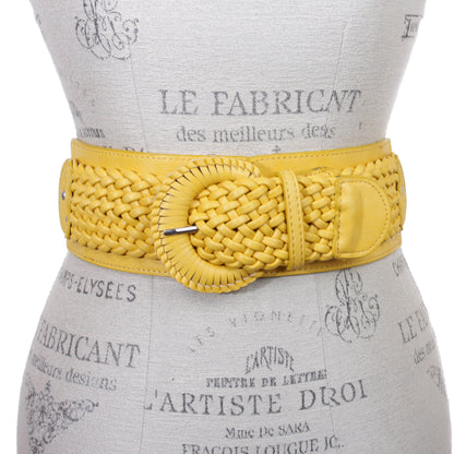 Women's 3" Wide High Waist Braided Fashion Stretch Belt