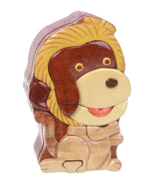 Handcrafted Wooden Monkey Shape Secret Jewelry Puzzle Box - Monkey