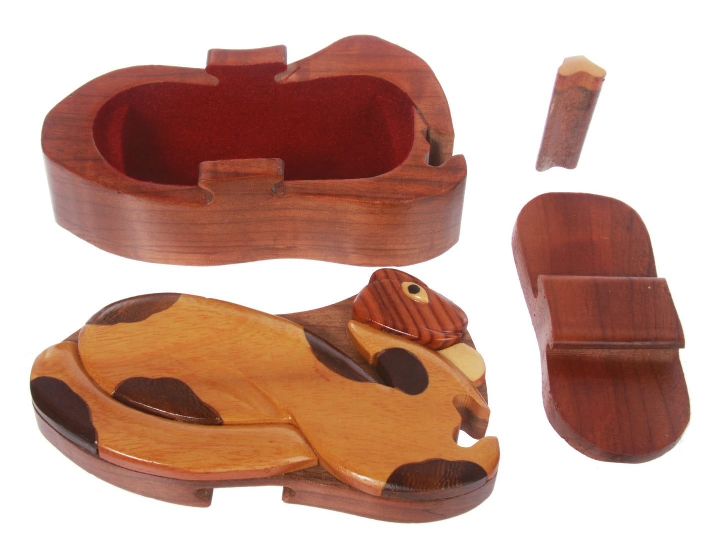 Handcrafted Wooden Snake Shape Secret Jewelry Puzzle Box -Snake