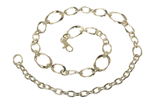 Ladies Metal Oval Circle Chain Belt