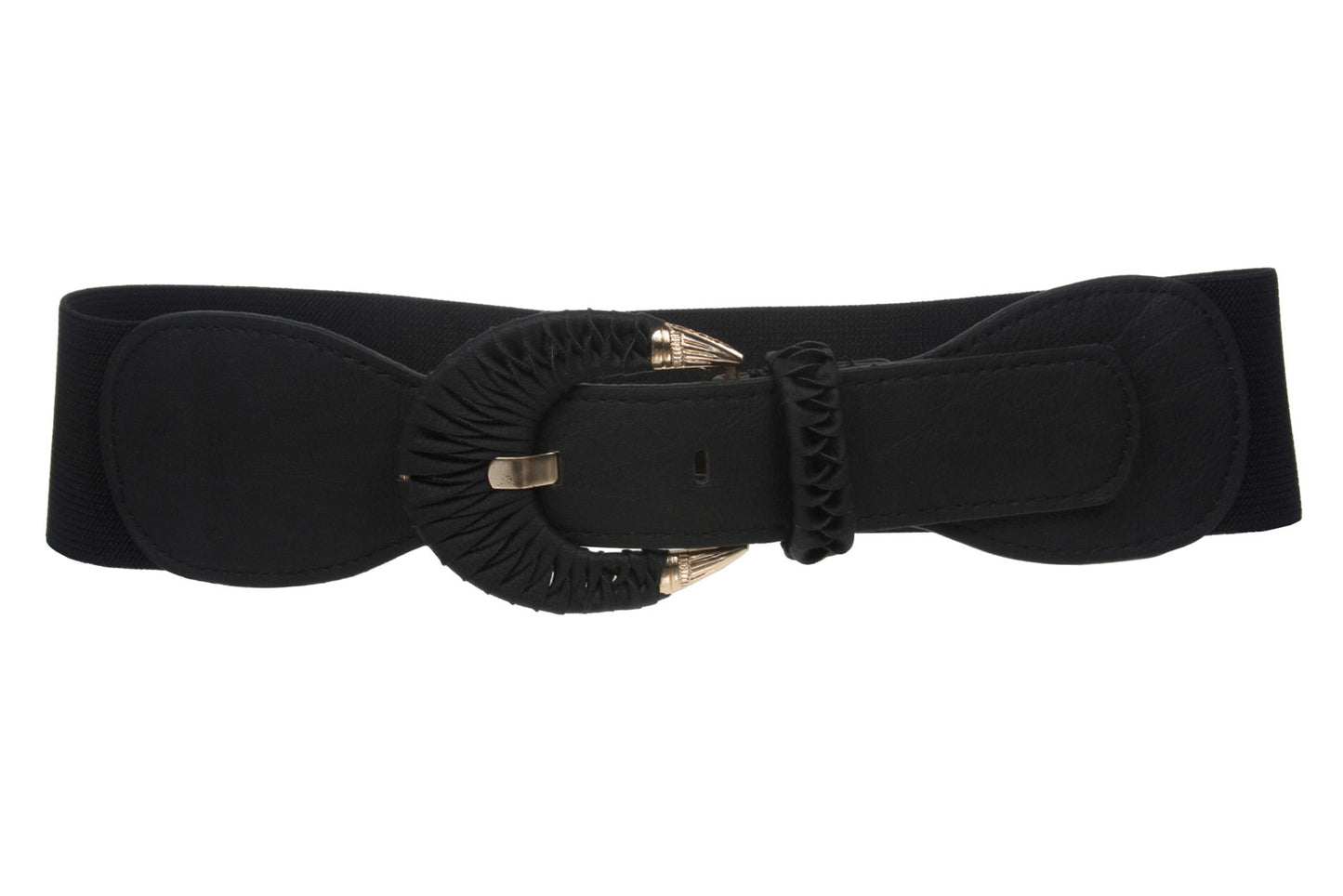 Womens 3" Wide High Waist Semi-covered Fashion Stretch Belt