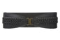 4" Wide High Waist Fashion Leather Braided Stretch Belt Size: One-